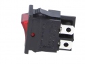 Switch rocker snap-in on/off rectangular red (0/1) DPST 6A/250V 
